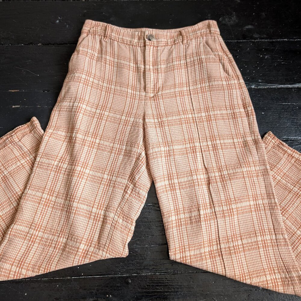 & other stories cream plaid wide leg trousers (4)